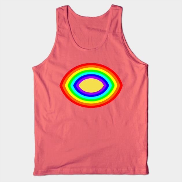 Rainbow Eye on Illuminating Tank Top by ellenhenryart